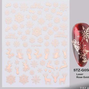 Adorable Christmas Nails Rose Gold